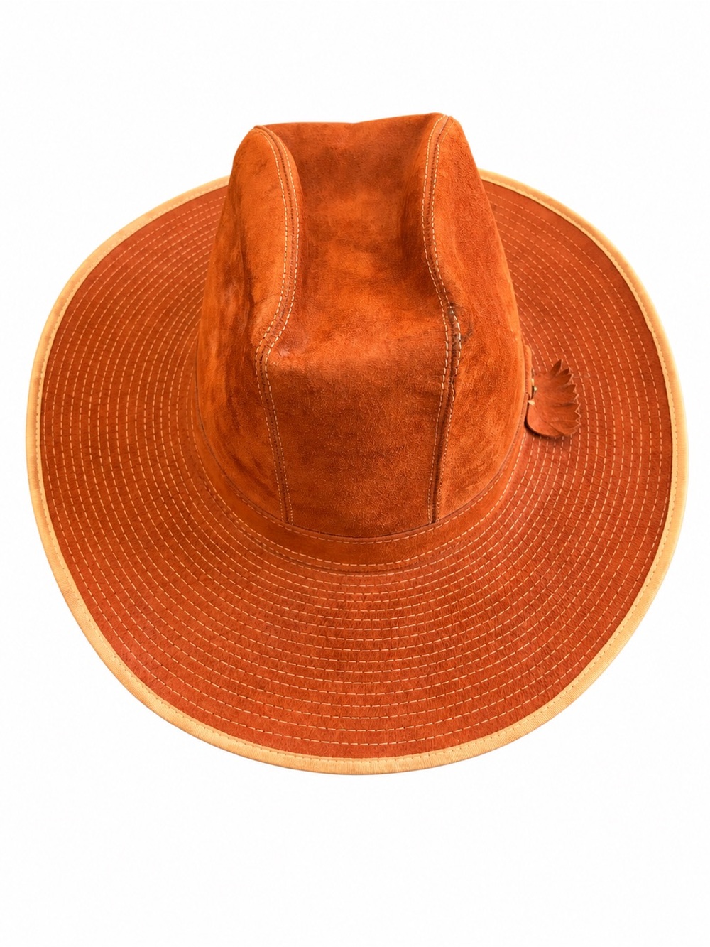 Vintage Artel Rust Suede Wide Brim Western Cowboy Hat